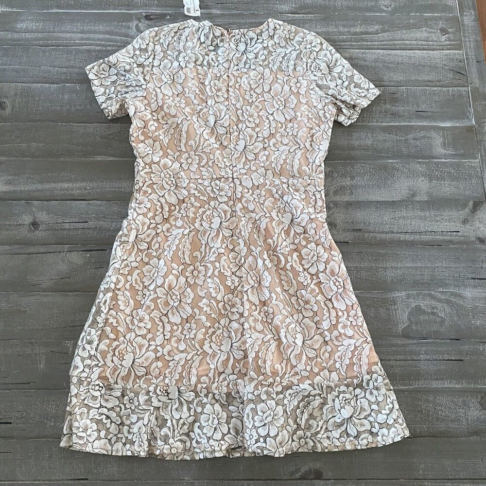 Peach Love California Dress Size Large Floral Lace Short Sleeve Lined Ladies New - Picture 5 of 10